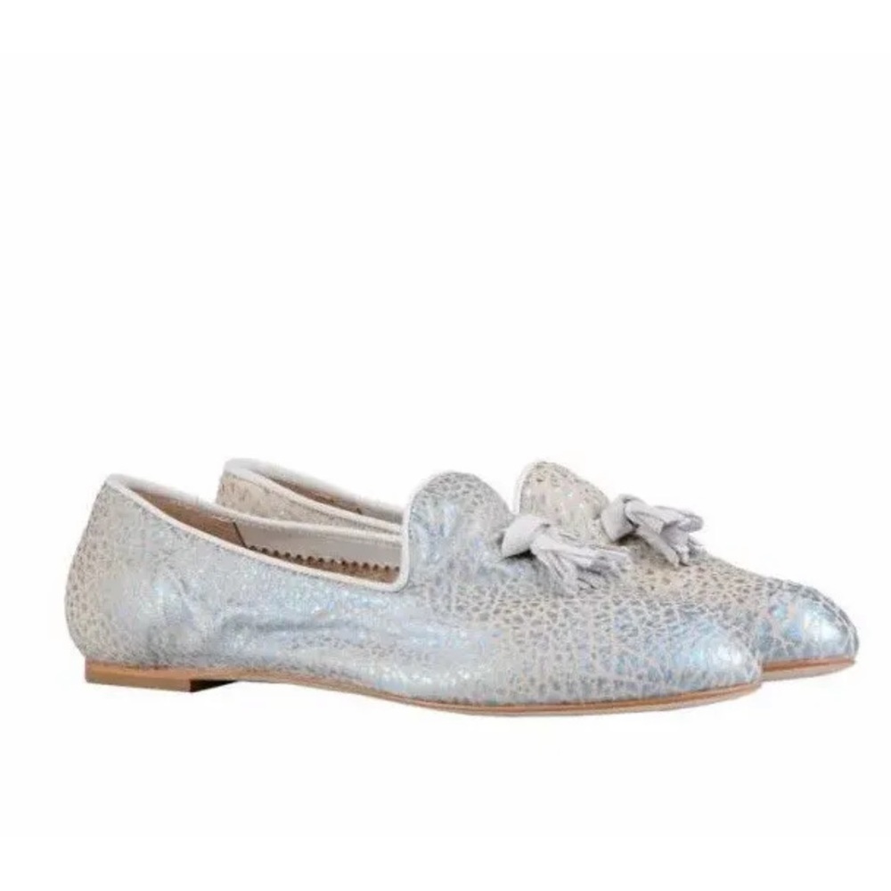 George J Love Sky Blue Loafer Moccasin, Size 39